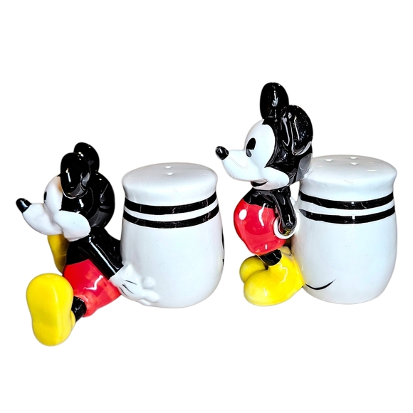 Disneyana Collectible Mickey Mouse Salt & Pepper Shaker Set Gibson Retro Pie Eye - Picture 6 of 10